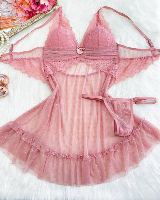 Queen’s Secret – Soft Tulle & Lace Set